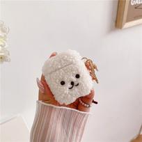 Plush embroidered dog apple AirPods pro2/3 generation bluetooth wireless headset case cute simple application Airpods 1/2 generation universal gray