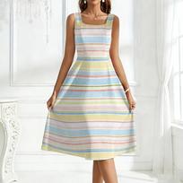 Sleeveless Dresses for Women 2026 Boho Maxi Dress Spring Wedding Guest Dress Polka Dot Dress Cocktail Dress XXL auksas