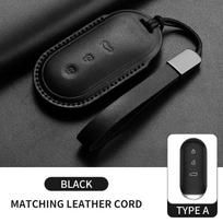 Fit For Huawei Aito M5 M7 M8 M9 - Genuine Genuine Leather Auto Smart Key Fob Cover Case Keyless Protector Housing Mount Key Ring Keyring