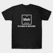 Asian Size Men Black Print T-shirt Meh The Element Of Indifference No-Cut Print Cotton Tshirt 4XL juoda