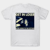 Asian Size Men Black Print T-shirt Get In Loser We'Re Going To The Cottage , Ilya Rozanov And Shane Hollander No-Cut Print Cotton Tshirt S balta