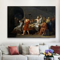 Sokrato mirtis aliejinės tapybos plakatas Retro Jacques-Louis David spaudiniai Sienų menas Vintažinis klasikinis drobės tapybos kambario dekoras 21x30 No Frame