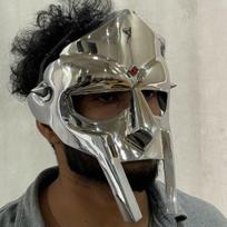 MF DOOM Kaukė Išprotėjęs Piktadarys Plieniniai Šarvai Rankų Darbo Viduramžių Kaukė Duoklė MF Doom