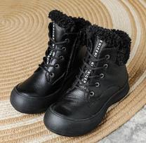 Women's Chunky Platform Snow Boots Winter Warm Fur Lining Ankle Booties Shoes With Side Zipper Leather Lace-Up Non-Slip Walking Short Boots for Women 35