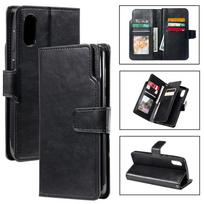 Odinis devynių kortelių piniginės dėklas, skirtas „Samsung Galaxy S24 Ultra S23 FE S22 S20 S21 Plus S10 S9 S8 Plus Note 20“ telefono dangteliui Samsung Note10pro raudona