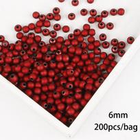 Red Frosted Matte Spray Paint Beads for Handmade Ancient Style Jewelry black