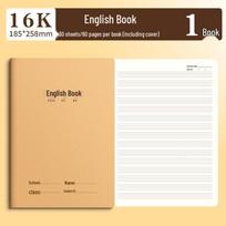 English Notebook: 16k Exercise Book for Elementary to High School, 4 Lines, 3 Spaces