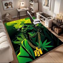 Snoop Dogg Žolės Lapo Auksinės Grandinėlės Akiniai Nuo Saulės Meno Spaudos Plakatas Biuro Kilimėlis Namų Dekoras Biuro Stalas Kėdė Kilimas biurui ph110 60cm by 90cm