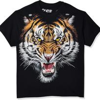 Liquid Blue Men's Tiger Face T-Shirt S juoda