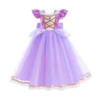 Mergaičių mada: Ilgaplaukės princesės tiulio suknelė - Vasarinė vaikų Sofijos Pirmosios gimtadienio suknelė ir Cosplay kostiumas 100 cm