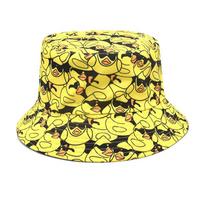 Bocca Animacinio Ančiuko Kibiro Kepuraitė Mielas Spaudinys Žvejo Kepurė Unisex Kepurės Unisex Moterims Dvišonė Panama Kepuraitė 58cm Vasaros Lauko Apsauginės Kepurės nuo Saulės 56-58cm