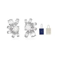 Swarovski Gema įvairaus kirpimo gėlių madingi universalūs rodžio padengimo auskarai moterims 5644679 Box+Shopping Bag (Random Color) white