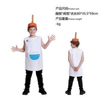 W Funny toilet cos suit onesie leather plunger head cover Halloween funny party show suit X one size fits all
