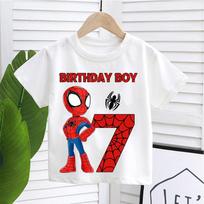 Childrens Marvel Spider Man High Quality Summer Childrens Tshirt Made of Breathable Fabric for 19 Birthday Parties 100