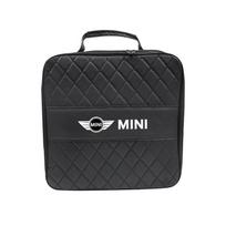 Automobilio bagažinės odinė laikymo krepšys NEV EV įkrovimo organizatoriaus dėžutė Mini Cooper JCW Works R56 R50 F54 F55 F56 F57 F60 R52 R53 R55 juoda