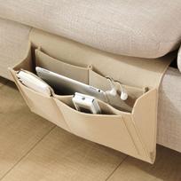 Felt Bedside Storage Organizer Anti-slip Bedside Bag Bed Sofa Side Pouch Hanging Couch Storage Bed Holder Pockets for Sofa 32X20X10CM white