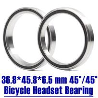 ACB458 ( 2 PCS ) Bicycle Headset Bearing Cover 36.8*45.8*6.5mm 45/45 Degree Chrome Steel Tapered Upper Lower ACB Bearings