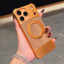 Aluminum Alloy Magnetic Pull Out Stand for IPhone 17 Pro Max with 360 Rotation and Ticking Sound for IPhone 17 Pro iPhone17 Pro Max oranžinė