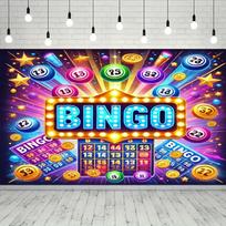 Bingo Night Theme Birthday Banner Photography Background Children's Birthday Party Home Decoration Photography Studio Backdrop Vinyl 75X50cm
