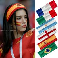 World Cup Flag Headband Football Fan Headband Sweat-Wicking Elastic Sports Headband Party Party Headwear  brazil