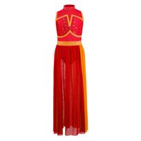 Kids Praisewear Celebration of Spirit Girls Liturgical Dance Costume Modern Lyrical Dance Dress children Split Mesh Maxi Dress 6