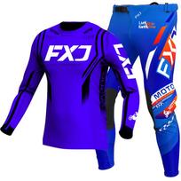 NEW 2025 FXJ blue enduro motocross gear set mx jersey pants green motorbike clothing mtb carracing suit Off Road equipment S - 30 mėlyna