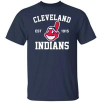 Cleveland Indians įkurtas 1915 m. Marškinėliai Dovana Vyrams Laivyno Mėlynos Spalvos Unisex Visų Dydžių TMB4141 XXXXL gray