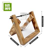 Plant Terrarium with Wooden Stand Plant Propagation Station Vases for Rooting Plants Hanging Glass Plant Holder Ornaments Home Decor A-1 Vase