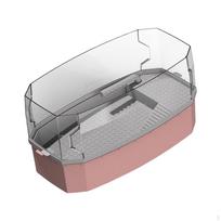 Nuimamas vėžlio akvariumo buveinė su vandens siurbliu, lengvai keičiama ir valoma žaidimams, Small Pink