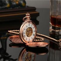 Vintage Double-Lid Polished White Metal Mechanical Pocket Watch - Glossy Student Gift & Commemorative