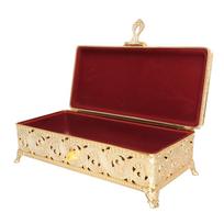 Vintage Metal Jewelry Box Soft Velvet Rust Protection Rectangular Trinket Box for Girl Women Necklace Earrings Rings auksas