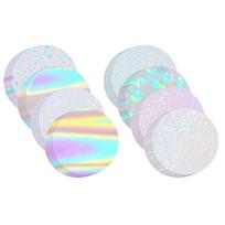 For 1.25 Inch For 32Mm Button Compatible 200 Pcs Badge Protective Film 44Mm(1.77 In) 8 Styles Of Holographic Glitter