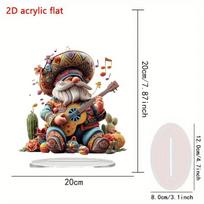 Bohemian Tree Spirit Musician Acrylic Statue - 7.9  Desktop Decor
