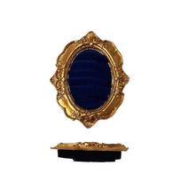 Vintage Gold Ring Display Stand Velvet Organizer Jewelry Display Rack  Engagement Prop tamsiai mėlyna spalva