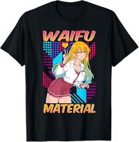 Anime Sexy Waifu Mate Black TShirt S