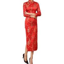 Moteriški apatiniai sijonai didesnio dydžio moteriški Cheongsam elegantiški aukšti skeltukais ilgi Cheongsam klasikinio kiniško stiliaus moteriški drabužiai vestuvių vakarėliams 3XL