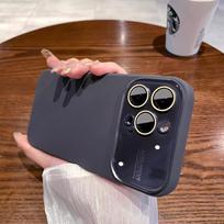 Liquid Silicone Case with Lens Protector for iPhone 16 Pro Max - Anti-drop iPhone 15 Plus grafito pilka spalva