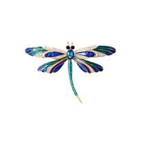 Elegant Enamel Dragonfly Brooch Pin Insect Jewelry Accessory for Winter Coat Jacket Lapel Decoration Stylish Metal Craft one size žalia