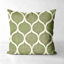 Retro alyvuogių žalia geometrinė banguota pagalvės užvalkalų raštas Pagalvės užvalkalas Tinka sofai, miegamajam, automobiliui Pagalvės užvalkalas 40x40cm beige