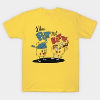 Asian Size Men Black Print T-shirt When Pot Met Kettle... No-Cut Print Cotton Tshirt 2XL geltona