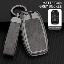 Zinc Alloy Genuine Leather Auto Key Fob Bag Cover Housing Fit For Kia Sportage Cerato Optima K2 K3 K4 K5 Rio Picanto K2 Soul Sorento Ski Sedona