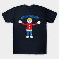Asian Size Men Black Print T-shirt Mr. Bill No-Cut Print Cotton Tshirt XL juoda