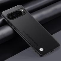 Skirtas „Google Pixel 9 Pro XL 9pro“ paprasto PU odiniam dėklui, skirtam „Pixel9 8 Pro 8A Pixel 7A 6“, matinio siliokno kameros apsaugos apvalkalas, atsparus smūgiams buferis For Pixel 9 juoda