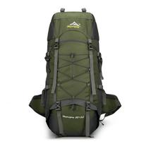 New Outdoor Camping Weight-reducing Travel Mountaineering Bag Large Capacity Sports Bag Waterproof Hiking Backpack 56-75L One Size armijos žalia spalva