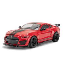 Large 1/18 Ford Mustang GT500 Miniatures Alloy Diecast Metal Vehicle Model Collectibles Sound Light Toys Car Gifts for Kids Boys raudona