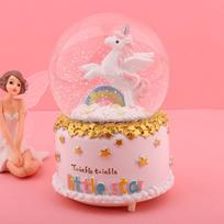 Unicorn Crystal Ball Music Box - Snowing Music Gift for Girls' Birthdays, Best Friends, and Classmates Medium Standard