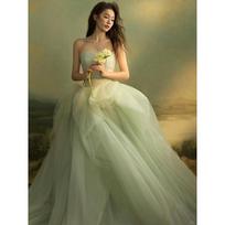 Wedding dress new  retro optimization travel photography fashion mesh tube top question fairy gas tail dress S
