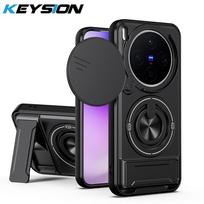 KEYSION Magnetic Phone Case for VIVO X300 Pro 5G Slide Camera Protection Upright Kickstand Ring Shockproof Cover for VIVO X300 for VIVO X300 juoda