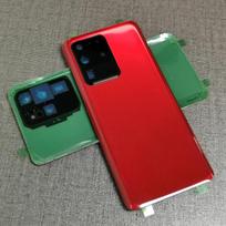 Back glass Cover  For Samsung Galaxy S20 Ultra Rear Housing Cover Replacement With Camera Lens S20Ultra SM-G988 G988 G988B raudona