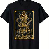 Arcane Aesthetic, Men's Hecate Triple Moon Goddess Cotton T-Shirt - Soft, Breathable & Comfortable Casual Tee with Unique S juoda